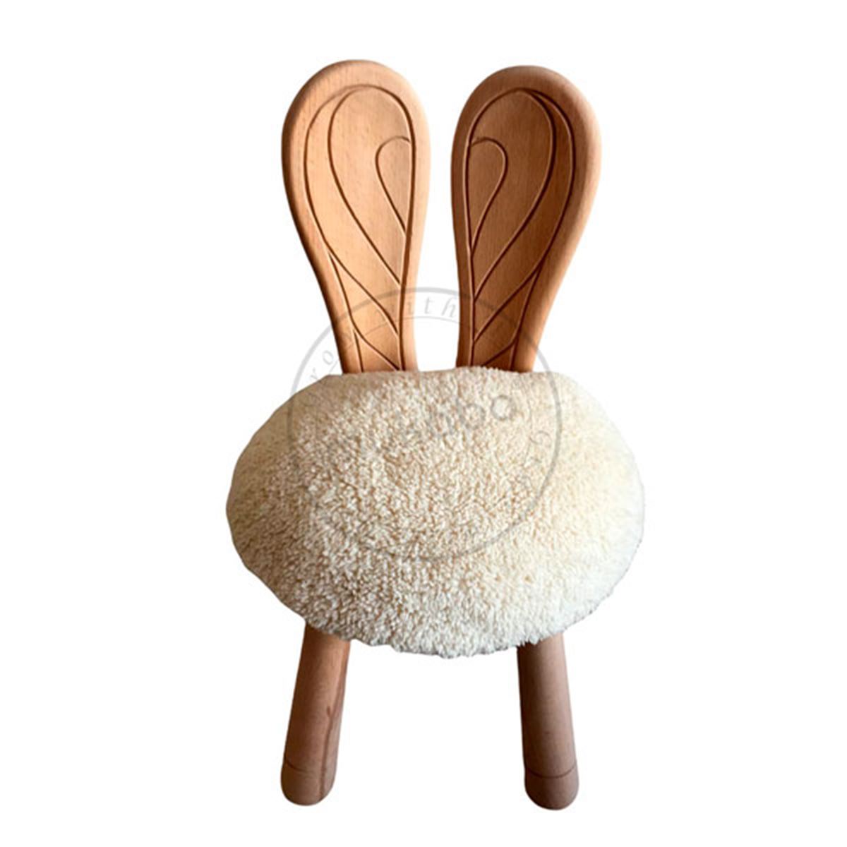 Mukabo Bunny Ahşap Çocuk 2 Sandalye Masa Takımı