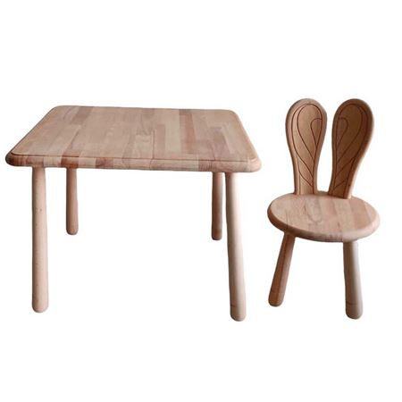 Mukabo Bunny Ahşap Çocuk Sandalye Masa Takımı