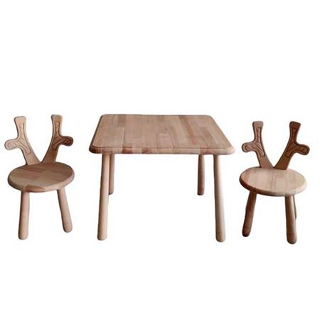 Mukabo Giraffe Ahşap Çocuk 2 Sandalye Masa Takımı