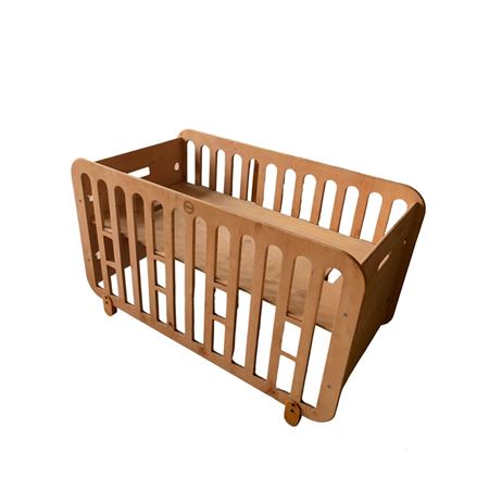 Mukabo Luno Natural Ahşap Bebek Beşik