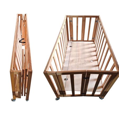 Mukabo Fold Katlanır Ahşap Bebek Beşik