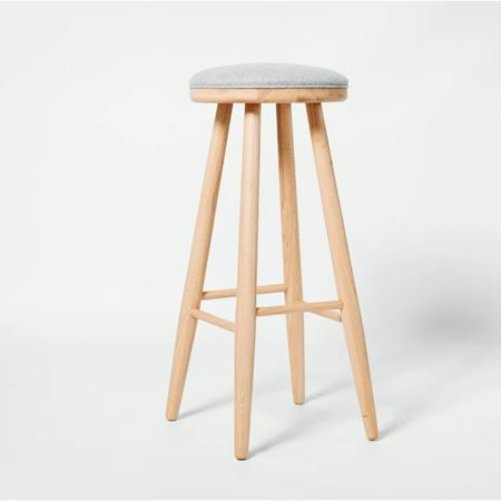 Mukabo Nivo Ahşap Yüksek Tabure Yuvarlak