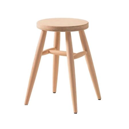 Mukabo Nivo Ahşap Tabure Yuvarlak