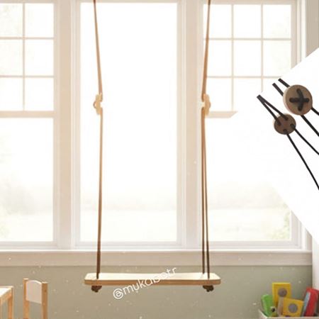 Mukabo Dış Mekan Bahçe Balkon Ahşap Salıncak