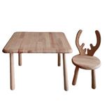 Mukabo Deer Ahşap Çocuk Sandalye Masa Takımı